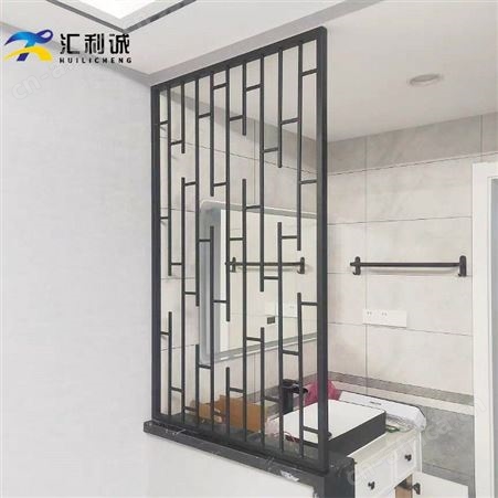 不锈钢新中式屏风 加厚背景墙隔断仿木纹 定制