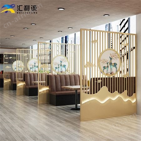 江苏黑色不锈钢中式屏风玄关隔断 餐厅新中式屏风定制