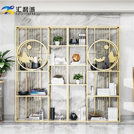 不锈钢书架书柜定制 黑色中式不锈钢架