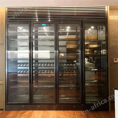 客厅家用双门玻璃不锈钢酒柜可带灯恒温恒湿功能定制