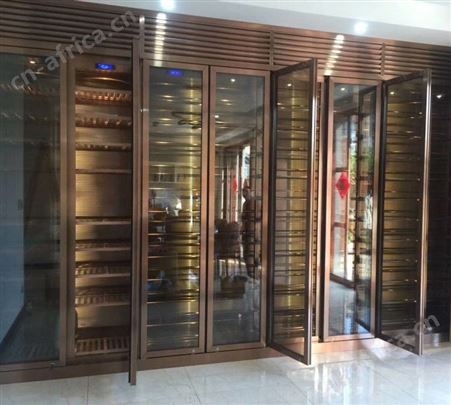 设计客厅酒柜 不锈钢恒温恒湿红酒柜装饰定制工程