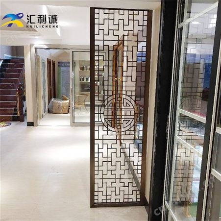 中式镂空屏风家用遮挡客厅创意不锈钢制品酒店工程定制