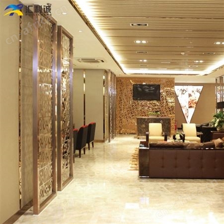 酒店花格屏风 佛山厂家承接大型不锈钢屏风工程