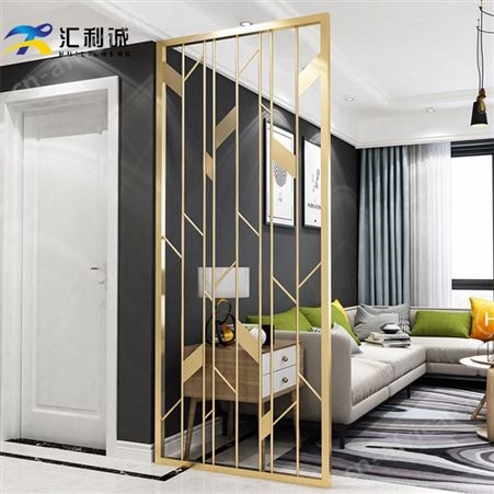 黑钛金餐台餐厅不锈钢屏风隔断 商业酒店金属屏风定制