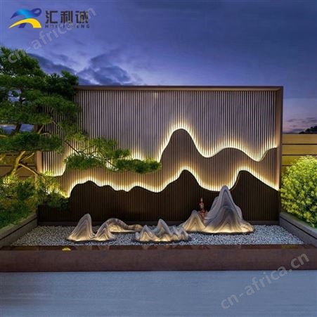 佛山定制金色山水画不锈钢屏风隔断客厅厂家定制