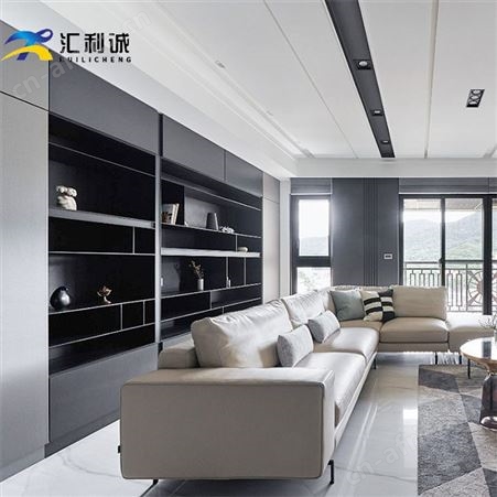现代简约沙发背景不锈钢柜书柜定制生产厂家