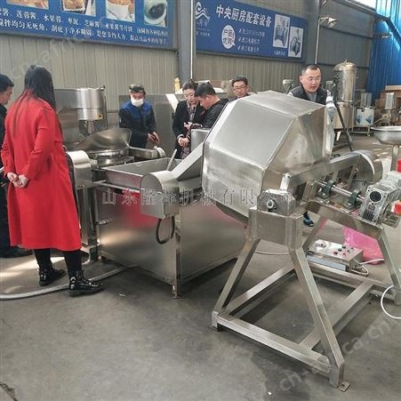 隆泽商用燃气坚果油炸机 水果糖腰果熬糖流水线 花生蚕豆裹糖加工生产设备