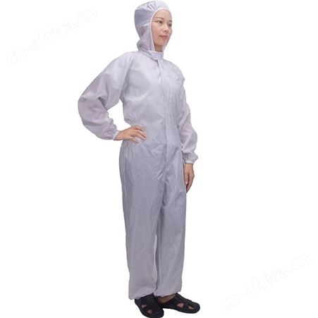 连体防尘工作服带帽静电衣女