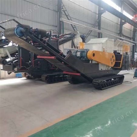砂石组合石料破碎机 岩石石灰石破碎机 履带制砂破碎车