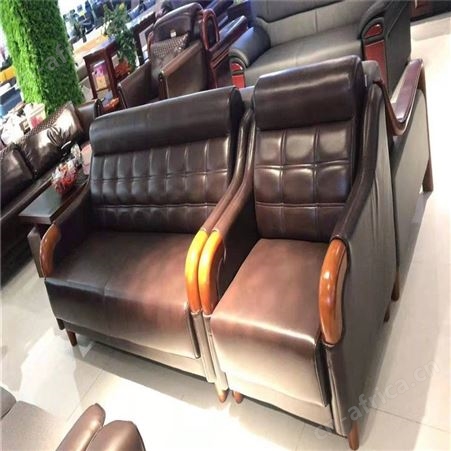 商务大厅接待沙发组合 组合办公沙发 旭峰家具 皮面休闲简约沙发 