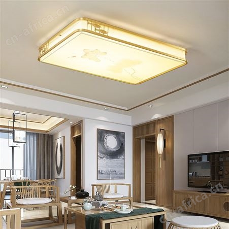 新中式全铜吸顶灯 双庆灯饰客厅餐厅灯 书房卧室吸顶灯矮户型