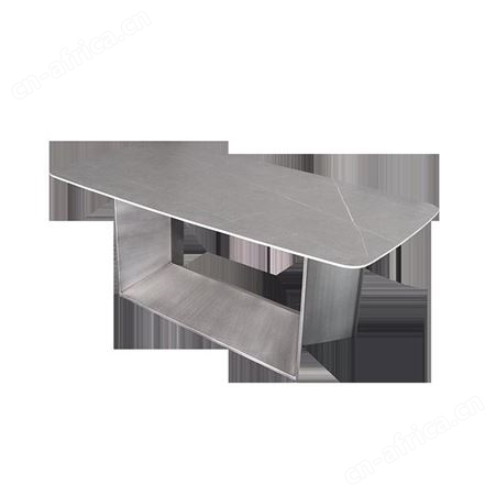 鼎富DF132岩板餐桌椅组合简约工业风吃饭桌子饭桌方形