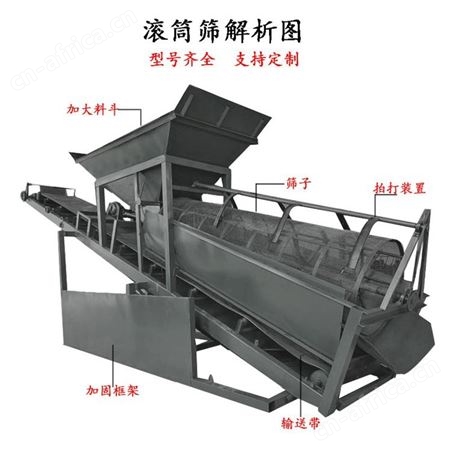 腾拓 滚筒式 全自动 震动筛沙机 大型筛沙机 支持定制