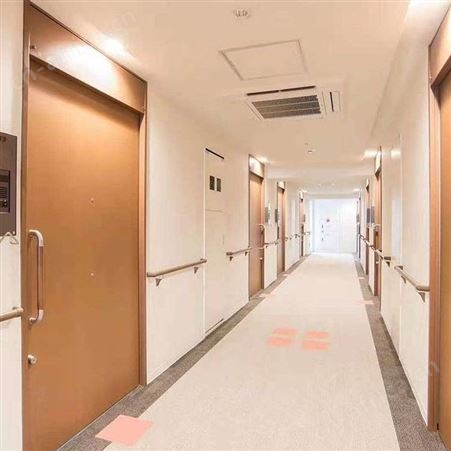 重庆日式养老院走廊树脂扶手过道圆形PVC木纹扶手