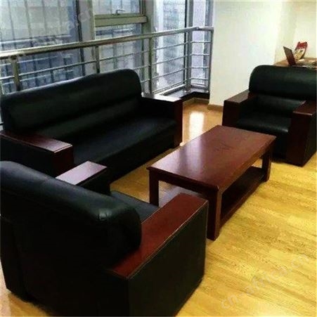 云南现代中式皮艺办公室沙发 商务洽谈贵宾接待沙发 保良 怒江办公沙发