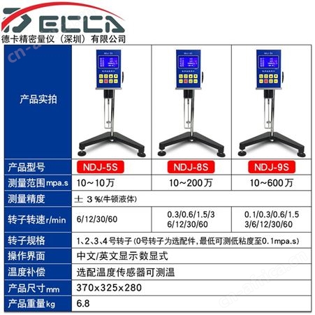 NDJ-1指针数显粘度计NDJ-5S/8S/9S旋转式油漆粘度测试仪黏度计
