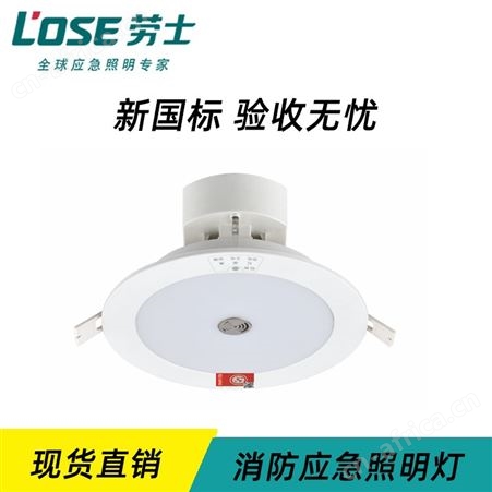 劳士安全出口指示灯图片声光控感应简约现代一体化AC220V应急筒灯L-ZLZD-E24W1251
