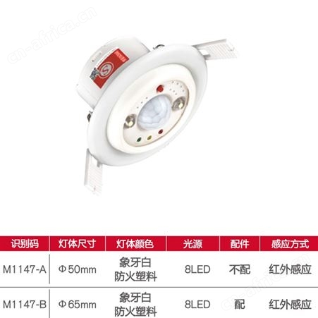 敏华电工GB51309-2018标准A型消防安全分体式嵌顶红外感应带强启应急伴侣M-ZFZD-E5W1147