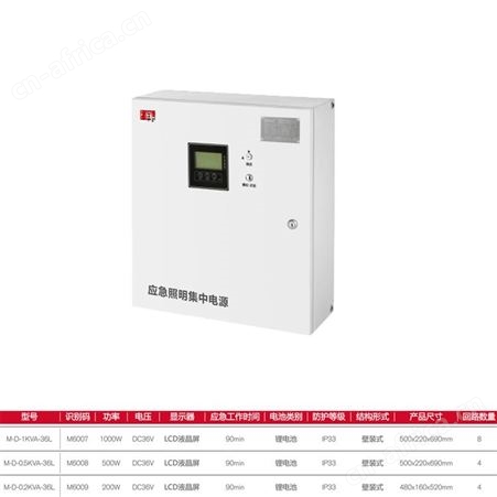 劳士敏华电工DC36V智能A型应急照明疏散指示系统灯主机多款瓦数可选集中电源M-D-1KVA-36L