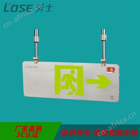 劳士eps集中电源A型超薄双面不锈钢0.38cm吊杆式向右标志指示灯具L-BLZC-2LROEⅡ0.5WZXL