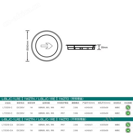 劳士敏华应急照明系统小圆形超薄不锈钢表面无螺丝地埋灯L-BLJC-1LREⅠ1WZTP L-BLJC-1REⅠ1WZTQ