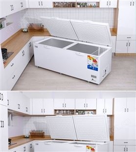 冰柜商用大容量冷藏冷冻柜冰箱展示柜卧式双温铜管家用冰柜