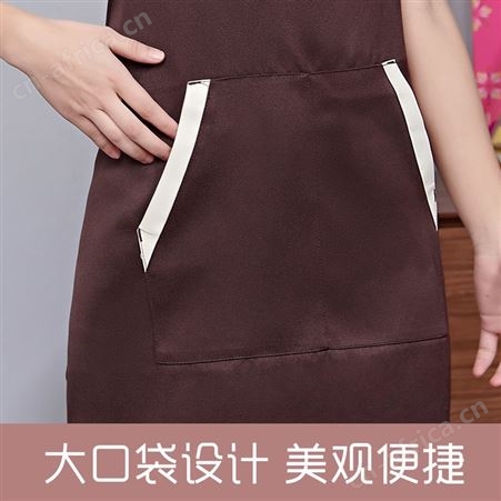 围裙定制logo印字时尚女超市奶茶店餐饮厨房工作服围腰男防水防油