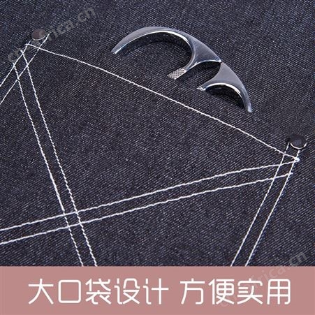 围裙牛仔交叉背带围裙幼儿园咖啡店超市印字定制男女服务员工作服
