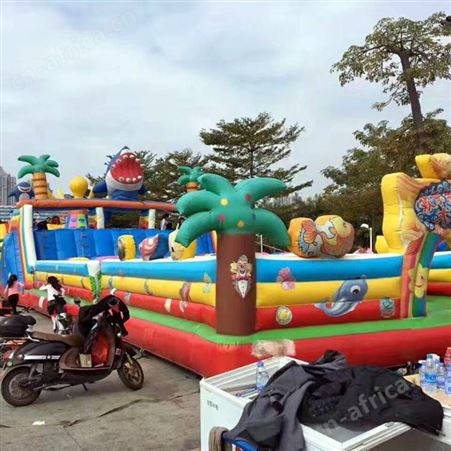 tz-014销售供应景区农庄文旅项目充气城堡滑梯蹦床设备