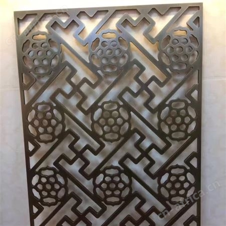 佛山香槟金不锈钢屏风 镂空花格不锈钢屏风