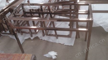酒店大堂不锈钢玫瑰金 镜面无指纹不锈钢茶几来CAD图定做