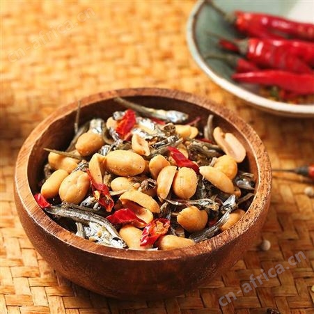 小鱼干麻辣花生 海鲜花生代加工 工厂