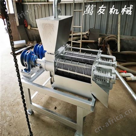 萬友牛粪不锈钢脱水机鲜牛粪固液分离设备牛粪加工有机肥设备