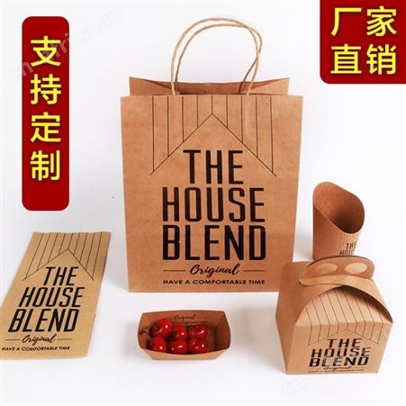 安徽厂家现货批发牛皮纸手提袋空白外卖纸袋定制牛皮纸外卖袋礼品袋