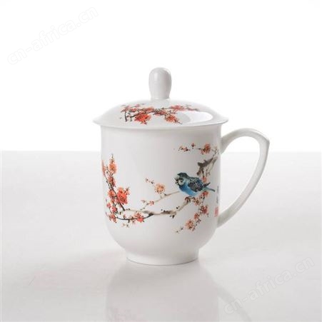 骨质瓷杯 会议杯手绘骨瓷杯 会议陶瓷杯定制logo 休闲骨瓷水杯陶瓷杯