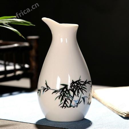 己米生活创意陶瓷酒具套装 白酒烫酒温酒壶酒杯骨瓷分酒器 青花瓷杯赠品定制logo 商务馈赠茶杯酒具