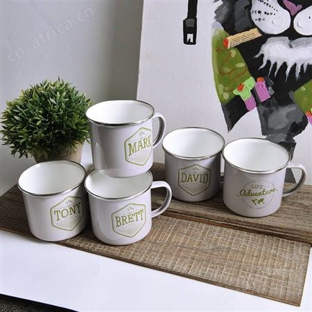 复古搪瓷马克杯定制 欧式仿搪瓷杯厂家 搪瓷杯定做logo 户外露营随手杯