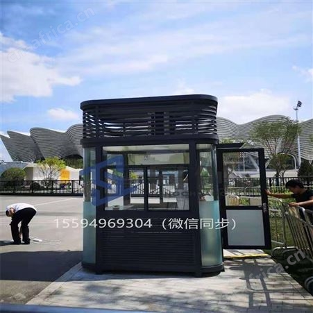 成品欧式真石漆岗亭 钢结构保安门卫室 休息岗亭 定制新款移动活动室 西安同创岗亭
