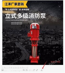 上海江洋泵业供应 XBD12.5/5G-GDL-(15kw)立式多级泵 离心多级泵 管道离心泵