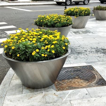 不锈钢花盆厂家 中式景观花盆批发零售 现代不锈钢花箱
