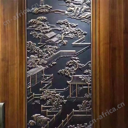 酒店大厅实心雕刻背景墙 西安铜铝浮雕壁画背景墙