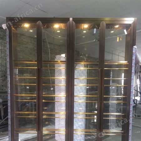 酒店黑钛不锈钢酒柜 济南酒柜加工厂家