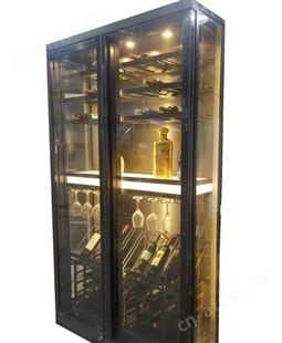 美式葡萄红酒恒温恒湿酒柜 合肥不锈钢恒温酒柜设计安装