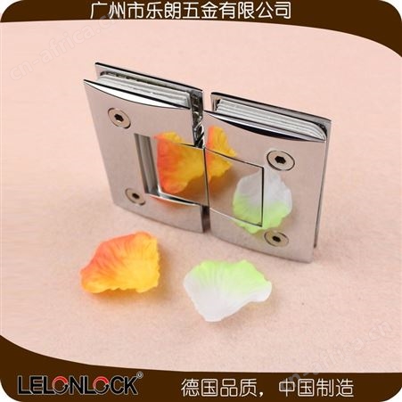 乐朗RSH-223淋浴房玻璃夹黄铜180度固定夹隔断门用合页铰链无框门用配件