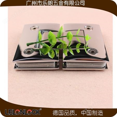 乐朗RSH-223淋浴房玻璃夹黄铜180度固定夹隔断门用合页铰链无框门用配件