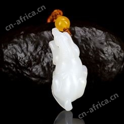 缘籽玉-新疆和田玉羊脂玉生肖马挂件