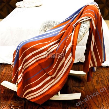 毯子 欧美竹原纤维拉绒毯子 加厚条纹沙发午睡毯搭腿毯