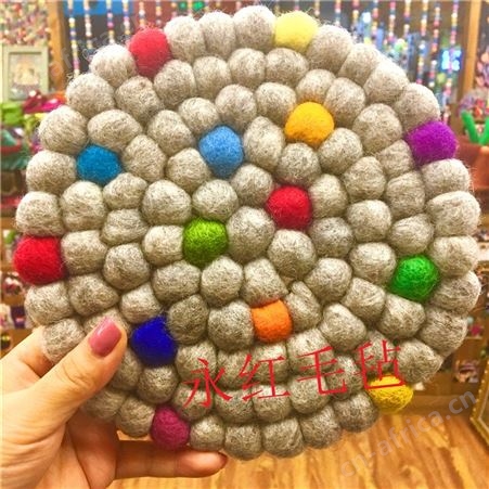 出口日本简约新西兰羊毛纯手工毛毡餐垫  隔热垫家用日式