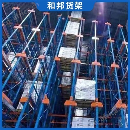 仓库贯通式穿梭车自动化仓储设备 驶入式通廊式 定制重型货架工厂