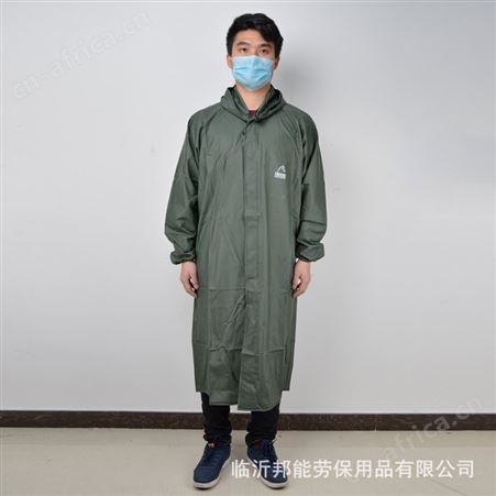 荣成雨衣大褂 军绿色加厚pvc成人户外连体雨衣披加肥加大雨衣大褂